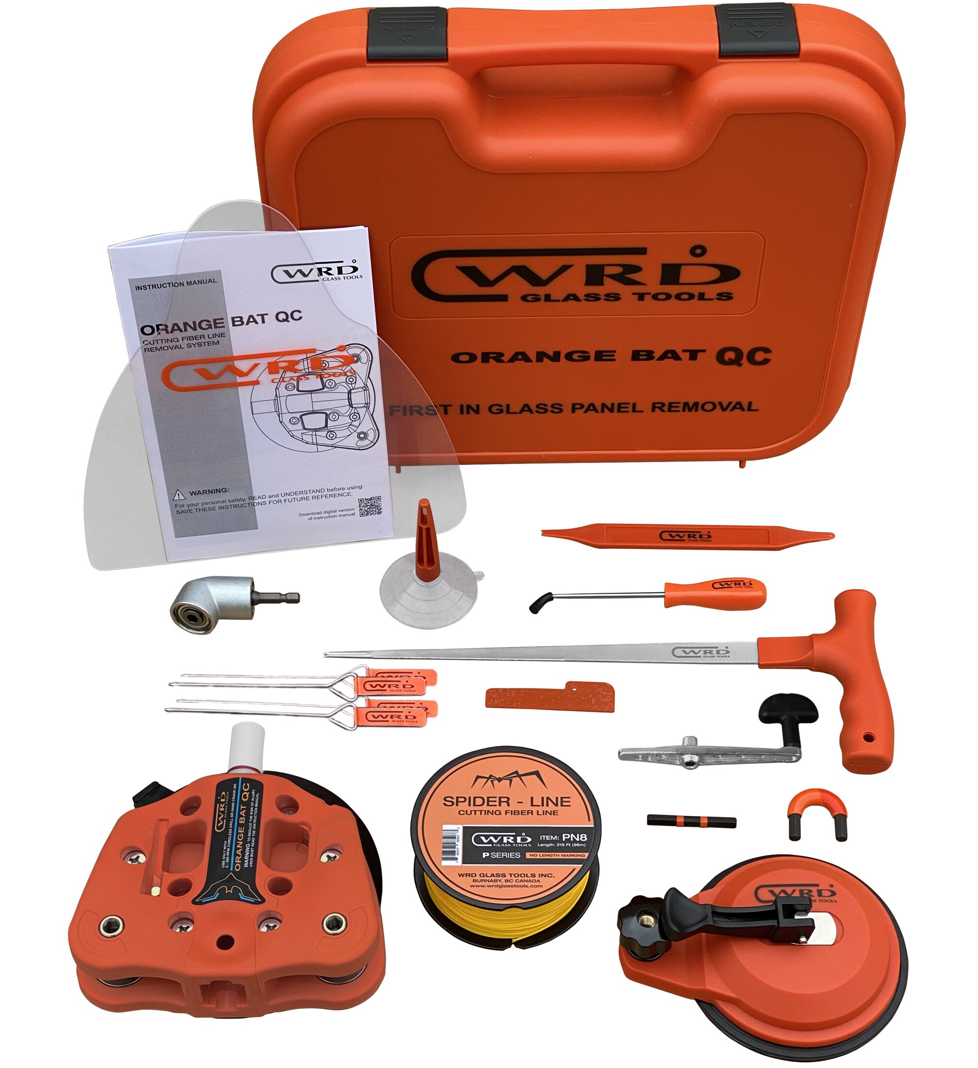 WRD Orange Bat Quick Connect Kit 300P - Auto glass panel removal system with angle driver