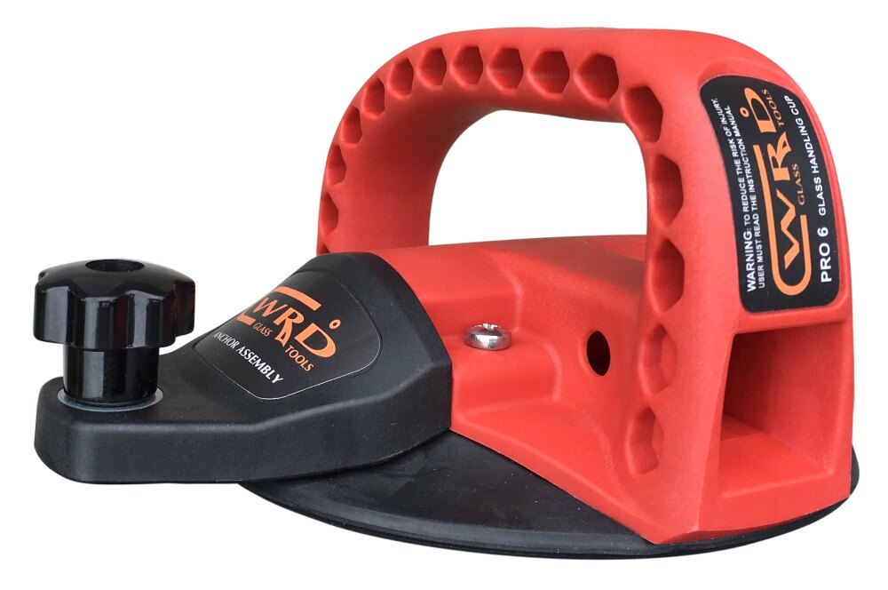WRD PRO6 Anchor Glass Handling Cup (WRD-PRO6-A) - Suction cup base with integrated line anchor point